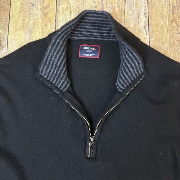 Untuckit Merino Wool Sweater 1/4 Zip Mens XL - Picture 1 of 6